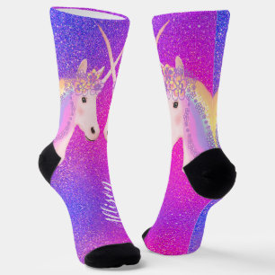 Chaussette Parties scintillant rose violet Unicorne Personnal