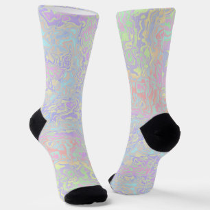 Chaussette Passé arc-en-ciel psychédélique tourbillonnant aux