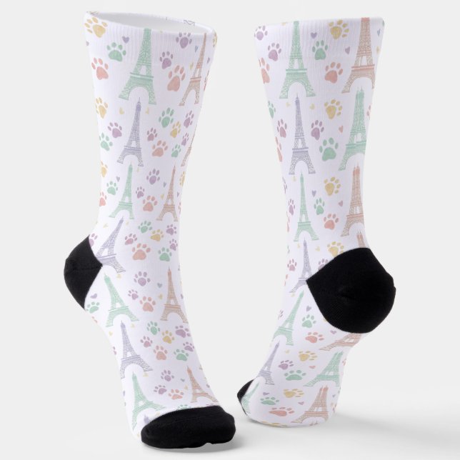 Chaussette Pastel Paris Paw Print Socks (Angulaire)