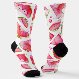 Chaussette Pastèque à l'aquarelle 1