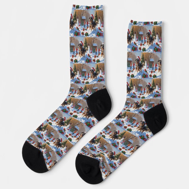 Chaussette Pasteur anatolien Noël Festif Neige (Gauche)