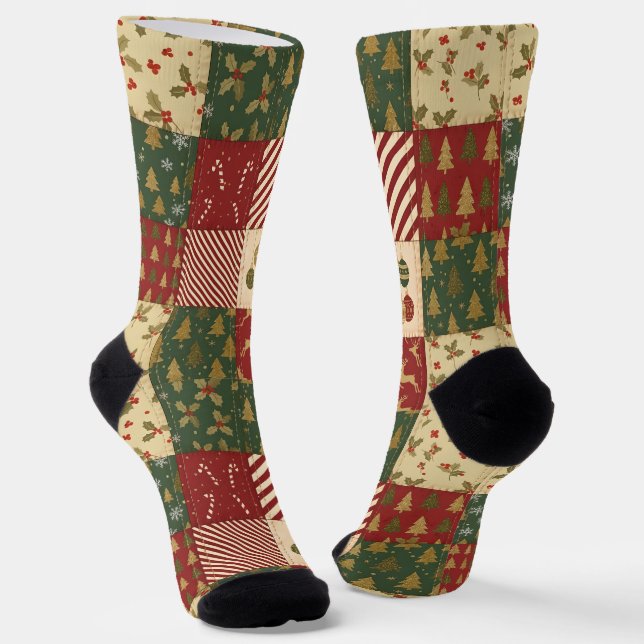 Chaussette Patchwork Noël (Angulaire)