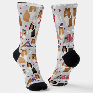 Chaussette Patriotique Sheltie Shetland Sheepdog