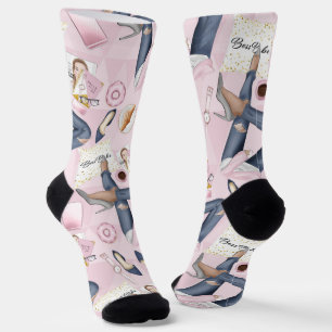 Chaussette Patron de fille tiré à la main