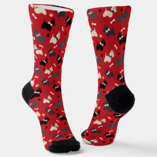 Chaussette Paws et os écossais