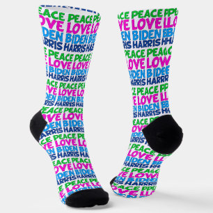 Chaussette Peace Love Biden Harris Election 2024