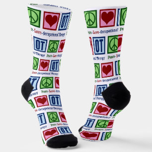 Chaussette Peace Love ergothérapie mignonne OT