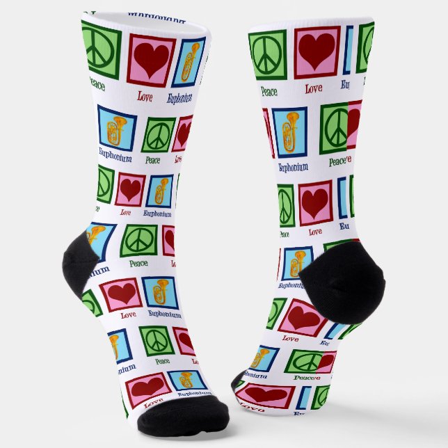 Chaussette Peace Love Euphonium Christmas (Angulaire)
