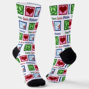 Chaussette Peace Love Phlebotomy mignon Phlebotomiste