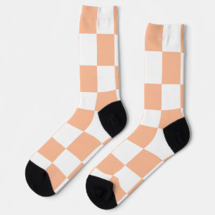 Chaussette Peach Fuzz À damiers En vichy Motif