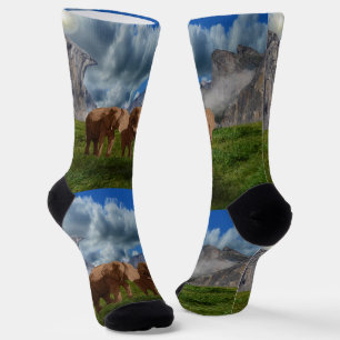 Chaussette Peinture à l'huile d'éléphant, Chaussettes d'équip
