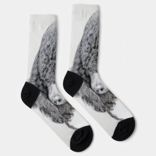 Chaussette Peinture à paille noire standard - Art du chien