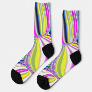 Chaussette peinture Abstraite art moderne effet 3d dans neon