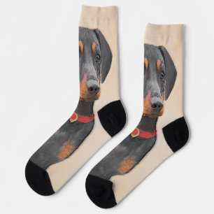 Chaussette Peinture allemande Pinscher peinture art animal or