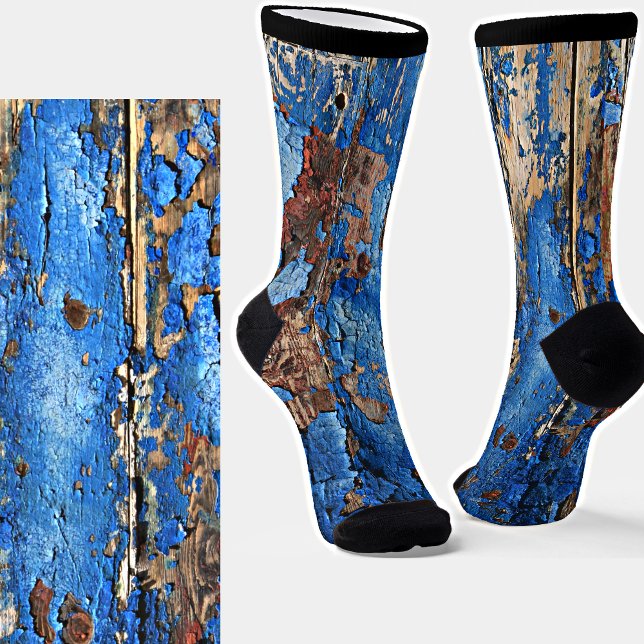 Chaussette Peinture bleue Peinture Peeling hors de la planche (Créateur téléchargé)