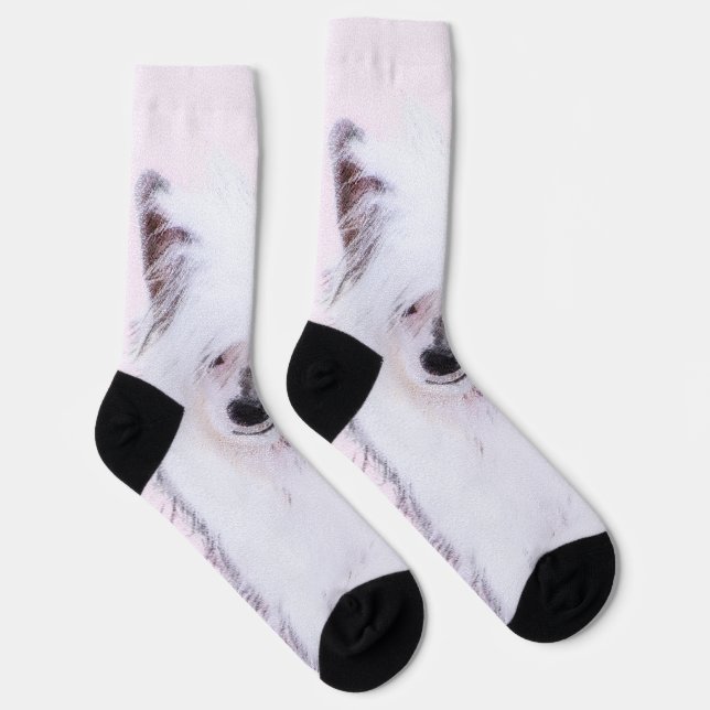 Chaussette Peinture chinoise en poudre - Art Chien (Droite)