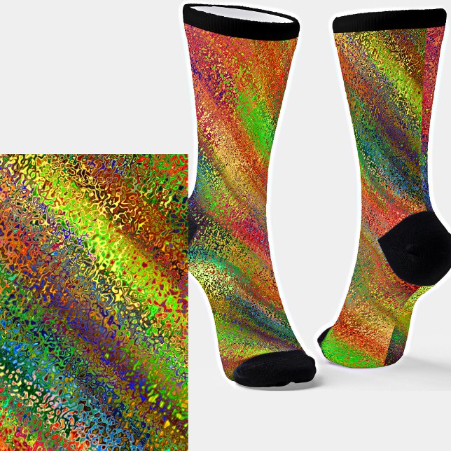 Chaussette Peinture de bandes de texture couleur Abstraite (Créateur téléchargé)