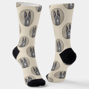 Chaussette Peinture de berger hollandais mignonne Art de chie