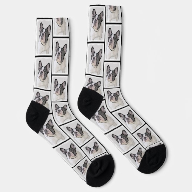 Chaussette Peinture de Chien à Chien à Chien blanc Noir (Droite)