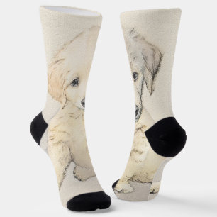 Chaussette Peinture de chiot d'or Retriever - Art de chien or