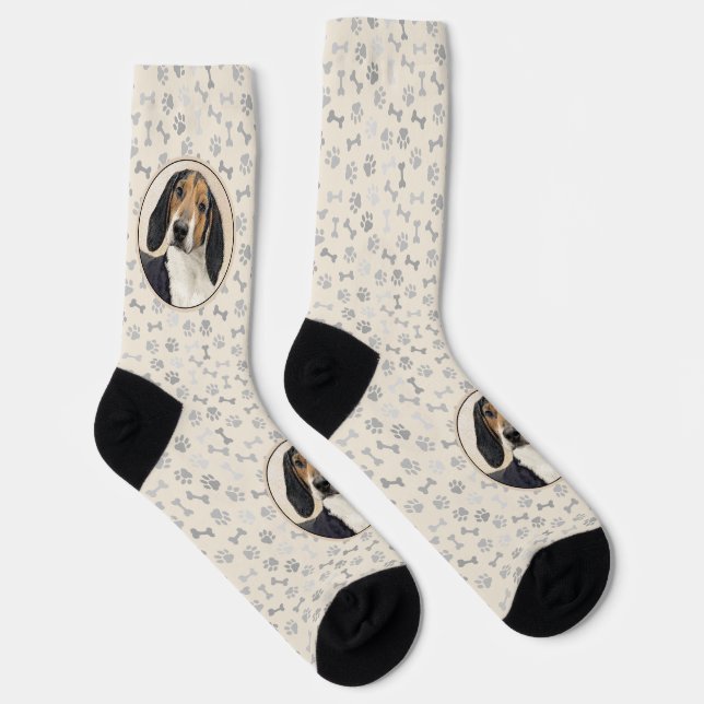 Chaussette Peinture de Coonhound de Treeing Walker - Œuvre d' (Droite)