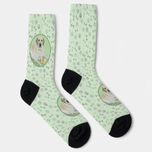 Chaussette Peinture de Labrador Retriever jaune et balles de
