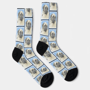 Chaussette Peinture de Mastiff Anglais Fawn Art Original pour