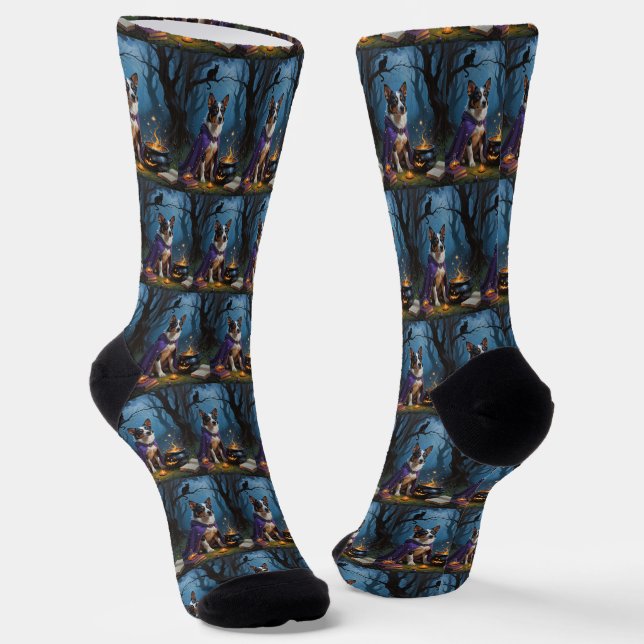 Chaussette Peinture d'Halloween capricieuse australienne (Angulaire)