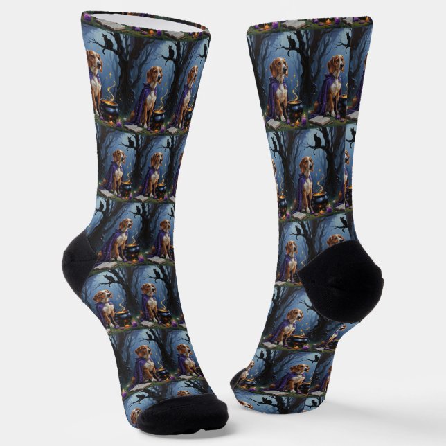 Chaussette Peinture d'Halloween Whimsical Chien d'Afghanistan (Angulaire)