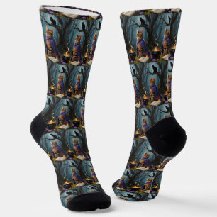 Chaussette Peinture fantaisiste d'Halloween de chat Bengal