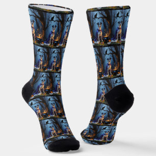 Chaussette Peinture fantaisiste d'Halloween de chien Blue Hee