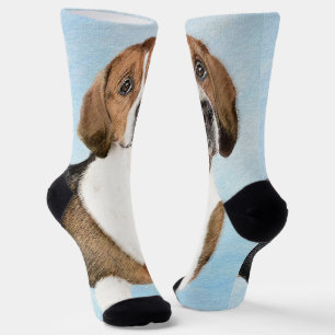 Chaussette Peinture Foxhound en anglais - Joli art original c