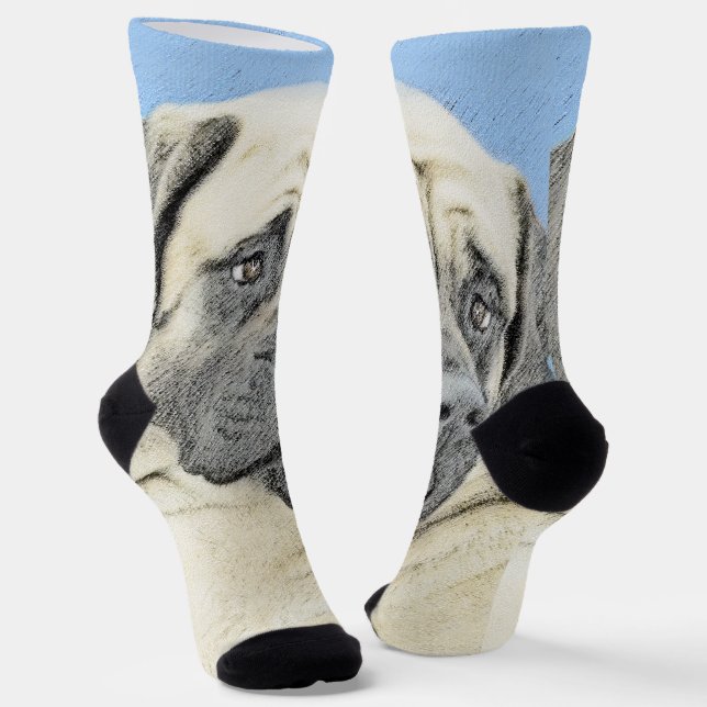 Chaussette Peinture Mastiff (Fawn) anglaise - Art Chien origi (Angulaire)