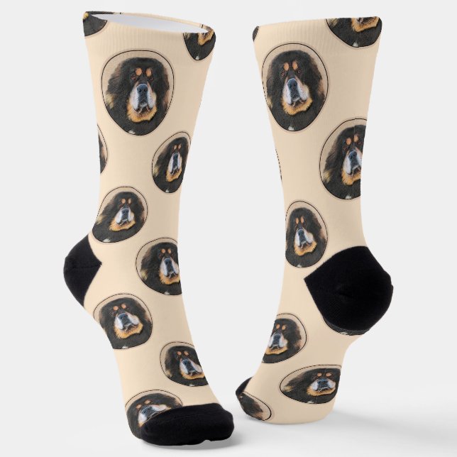 Chaussette Peinture tibétaine Mastiff art de chien animal de  (Angulaire)