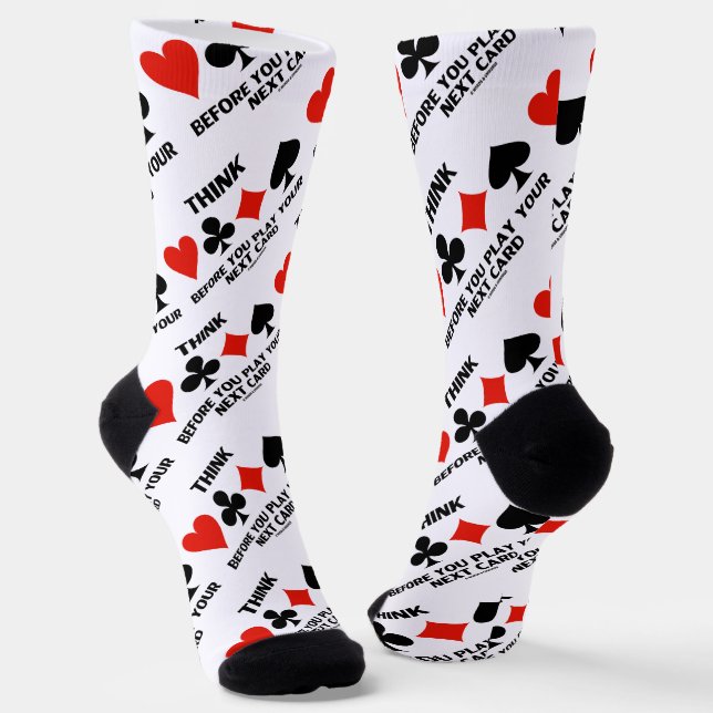 Chaussette Pensez Avant De Jouer Votre Prochain Costume Carte (Angulaire)