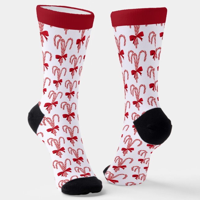 Chaussette Peppermint Candy Cane All-Over-Print Socks (Créateur téléchargé)