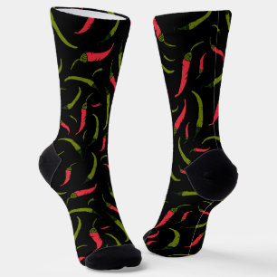 Chaussette Peppers Chillies rouge et vert Motif