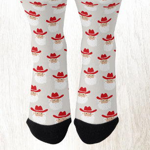 Chaussette Père Noël Cowboy Amusant Noël Occidental