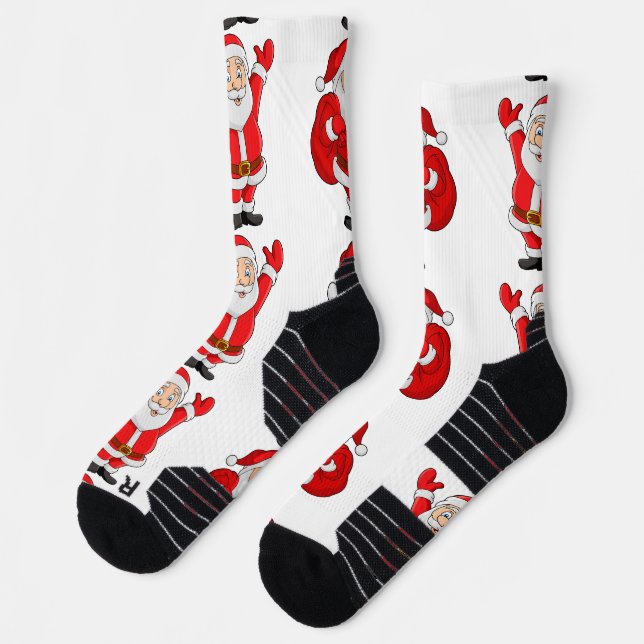 Chaussette Père Noël Imprimé Cadeau luxe et confortable (Gauche)