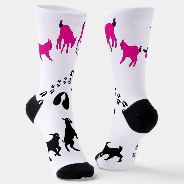 Chaussette PERSONALIZE Dancing Goats and HoofPrints (Angulaire)