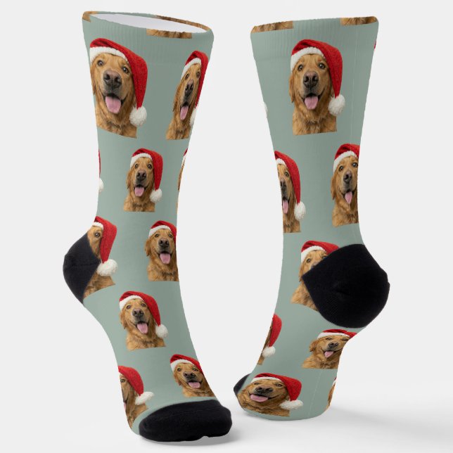 Chaussette Personalized Custom Golden Retriever Christmas  (Angulaire)