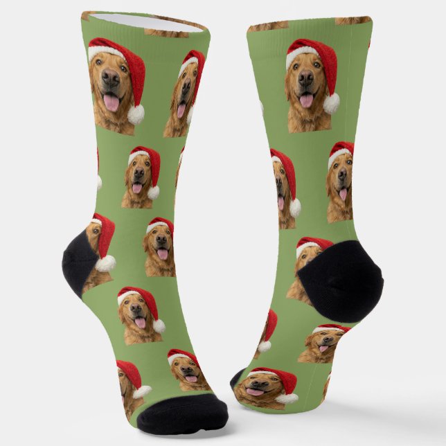 Chaussette Personalized Custom Golden Retriever Christmas  (Angulaire)