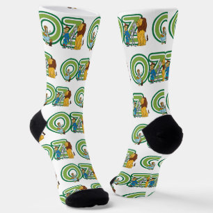 Chaussette Personnages vintage du Magicien d'Oz et lettres de