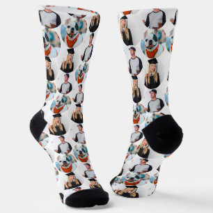 Chaussette Personnalisé 3 Photos Motif blanc