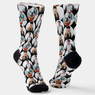 Chaussette Personnalisé 3 photos Motif noir