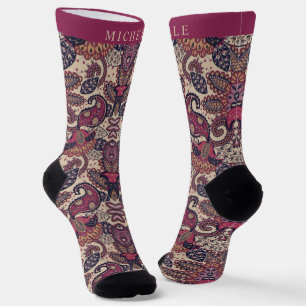 Chaussette Personnalisé Motif rose foncé violet rose pâle
