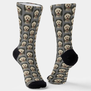 Chaussette Personnalisé Photo Animaux de compagnie gris clair
