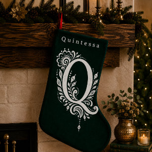 Chaussette personnalisée avec monogramme botanique