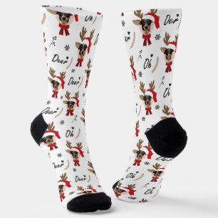 Chaussette Pet Star Renne de Noël avec photo de visage pers