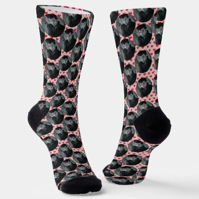 Chaussette Petit ami Photo Couple Cadeau pour Girfriend Custo (Angulaire)
